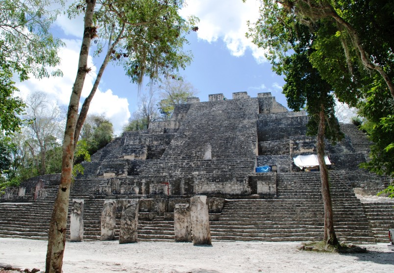 calakmul archeological site, beautiful mayan ruins are hidden deep inside the jungle. Exploring them is a must on any Mexico road trip itinerary in the yucatan peninsula.