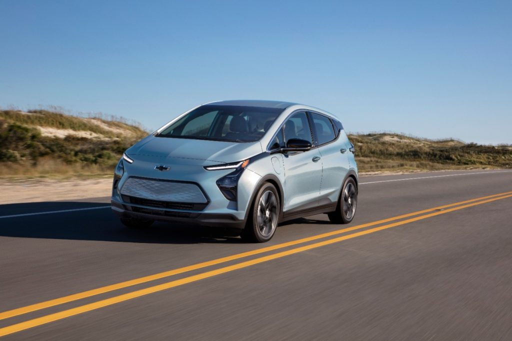 The futuristic Chevrolet Bolt EV is one of the only electric cars offered in the US for under $32 000.