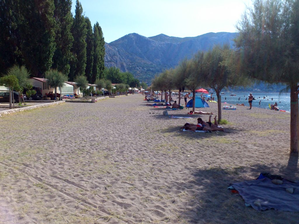 Velika Beach is a grand beach near Split. Many people come here beacuse the shore is sandy, which is uncommon for Croatia.